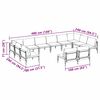 vidaXL Ensemble de canap&eacute; de jardin avec coussin 12 pcs Noir Acier