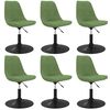 vidaXL Chaises pivotantes &agrave; manger lot de 6 Vert clair Velours