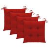 vidaXL Chaises de jardin et coussins rouge lot de 4 Bois teck massif