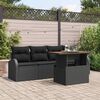 vidaXL Ensemble de canap&eacute; de jardin 5 pcs Noir Poly rotin
