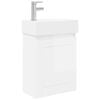 vidaXL Meuble de salle de bain avec robinet Blanc brillant