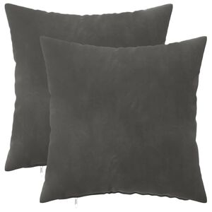 vidaXL Coussin avec oreiller HEERLEN 2 pi&egrave;ces Gris fonc&eacute; Velours