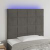 vidaXL Tête de lit à LED Gris foncé 80x5x118/128 cm Velours