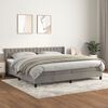 vidaXL Sommier &agrave; lattes de lit et matelas Gris clair 200x200cm Velours