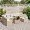 vidaXL Ensemble de canap&eacute; de jardin 10 pcs Beige Poly Rattan