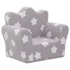 vidaXL Canap&eacute; pour enfants gris clair avec &eacute;toiles peluche douce
