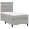 vidaXL Sommier &agrave; lattes de lit avec matelas Gris clair 90x200 cm Tissu