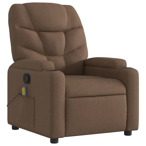 vidaXL Fauteuil de massage inclinable Marron Tissu