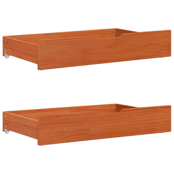 vidaXL Cadre de lit Cire marron 70 x 190 cm Bois de Pin Massif