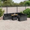 vidaXL Salon de jardin 10 pcs avec coussins noir r&eacute;sine tress&eacute;e