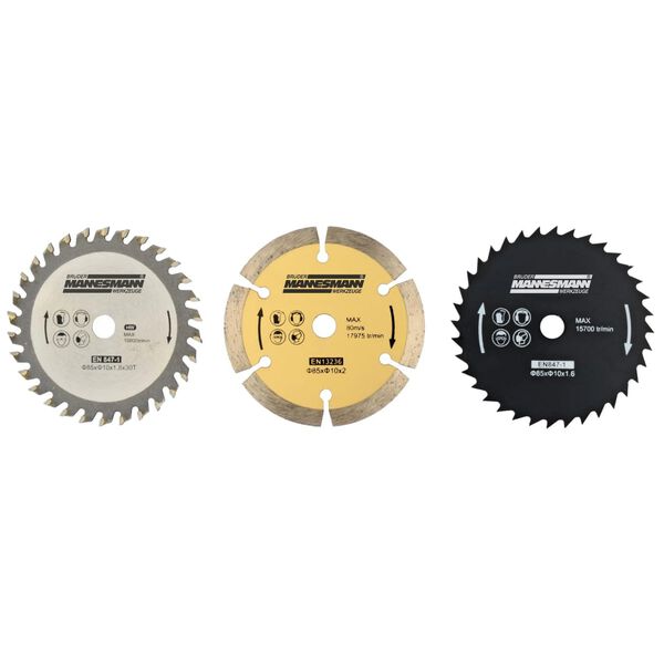Br&uuml;der Mannesmann Ensemble de lames de scie pour scie circulaire 3 pcs