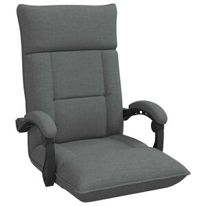 vidaXL Fauteuil de sol ajustable Gris fonc&eacute; Tissu