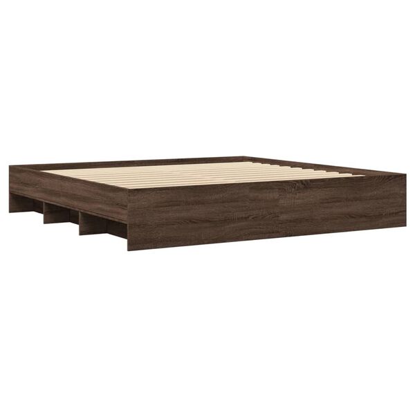 vidaXL Cadre de lit sans matelas ch&ecirc;ne marron 180x200 cm