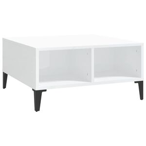 vidaXL Table basse blanc brillant 60x60x30 cm bois d'ing&eacute;nierie