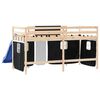 vidaXL Lit mezzanine pour enfants avec rideaux sans matelas 80x200 cm