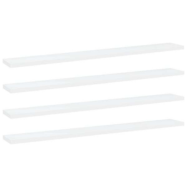 vidaXL Panneaux de biblioth&egrave;que 4 pcs Blanc 80x10x1,5 cm Agglom&eacute;r&eacute;