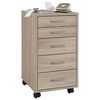 FMD Armoire mobile avec 5 tiroirs Ch&ecirc;ne