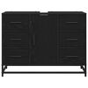 vidaXL Cabinet de salle de bain avec tiroir Ch&ecirc;ne noir 80 x 33 x 60 cm