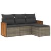 vidaXL Salon de jardin 4 pcs avec coussins gris r&eacute;sine tress&eacute;e