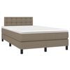 vidaXL Sommier &agrave; lattes de lit avec matelas LED Taupe 120x200 cm Tissu