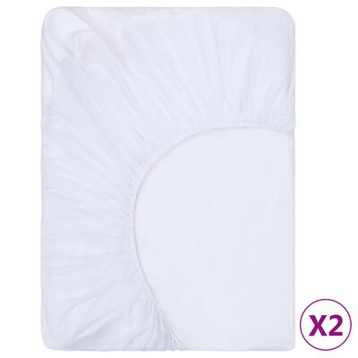 vidaXL Draps-housses imperméables 2 pcs Coton 60x120 cm Blanc