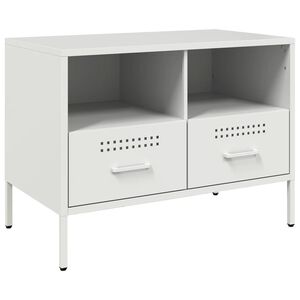 vidaXL Meuble TV blanc 68x39x50,5 cm acier