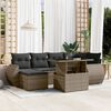 vidaXL Salon de jardin avec coussins 7 pcs gris r&eacute;sine tress&eacute;e
