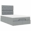vidaXL Cadre de lit ottoman avec matelas gris clair 120x190 cm tissu
