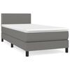 vidaXL Sommier &agrave; lattes de lit avec matelas Gris fonc&eacute; 80x200 cm Tissu