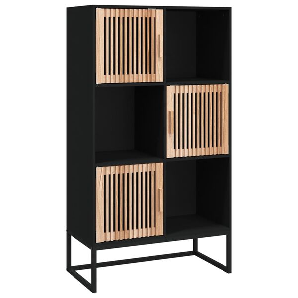 vidaXL Buffet haut noir 70x35x125 cm bois d'ing&eacute;nierie