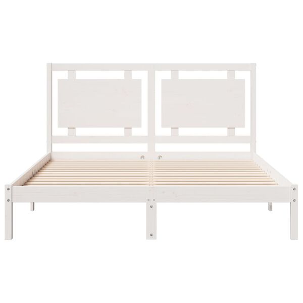 vidaXL Cadre de lit extra long sans matelas 140x210 cm bois massif