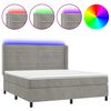 vidaXL Sommier &agrave; lattes de lit matelas et LED Gris clair 160x200 cm