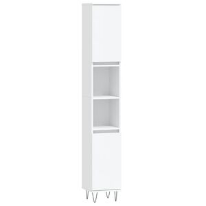 vidaXL Armoire de salle de bain blanc 30x30x190 cm bois d'ing&eacute;nierie