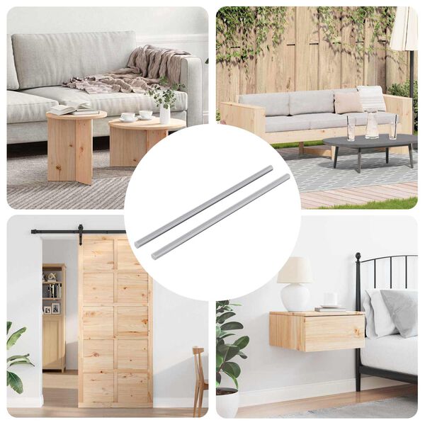 vidaXL Tige filet&eacute;e 2 pcs Argent&eacute; 6 x 170 mm Acier