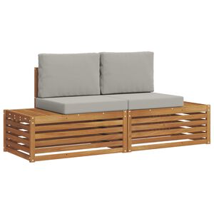 vidaXL 2 pc Ensemble de canap&eacute;s d'ext&eacute;rieur Gris Naturel et Clair
