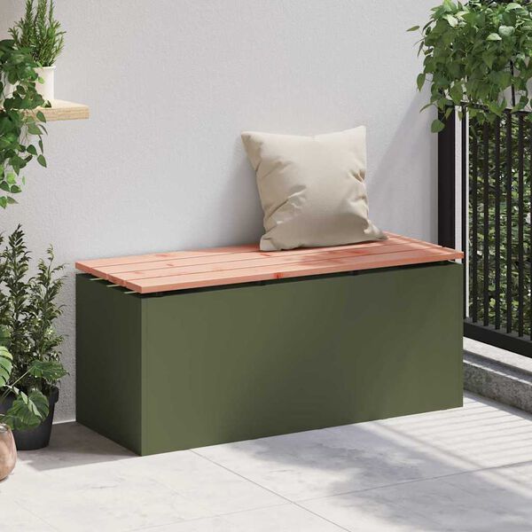 vidaXL Banc de jardin Vert olive 100 x 40 x 43 cm Acier