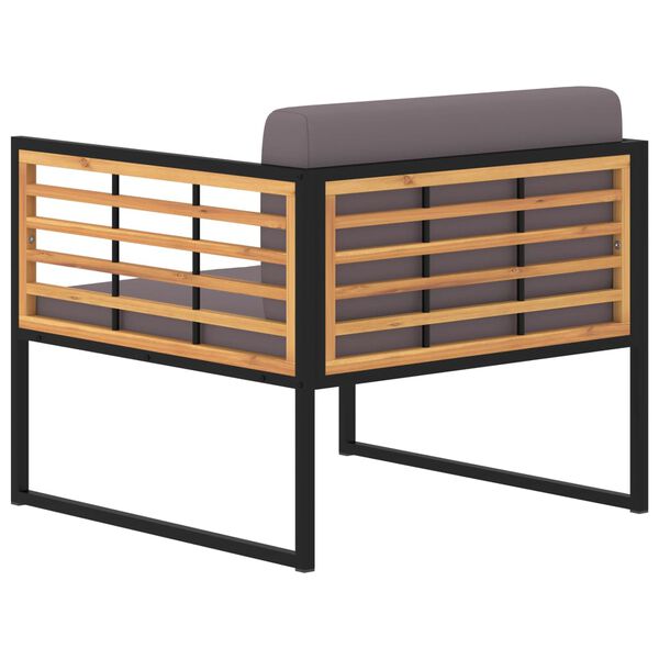 vidaXL Chaises de jardin et coussins lot de 2 Bois d'acacia Gris foncé