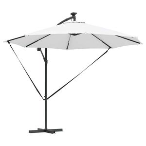 vidaXL Parasol banane à mât déporté Couleur sable 294 x 294 x 248 cm