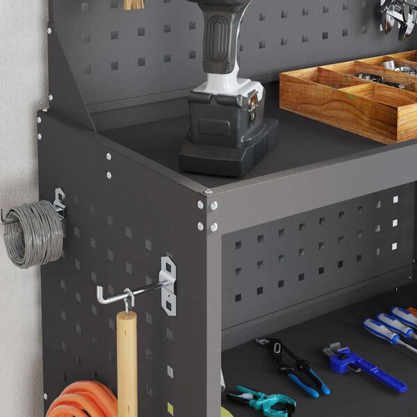 vidaXL Chariot &agrave; outils Noir 65 x 35 x 111 cm Acier lamin&eacute; &agrave; froid