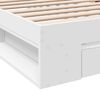 vidaXL Cadre de lit avec tiroir sans matelas blanc 90x190 cm