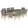 vidaXL Ensemble &agrave; manger de jardin et coussins 9 pcs m&eacute;lange beige