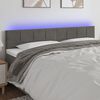 vidaXL T&ecirc;te de lit &agrave; LED Gris fonc&eacute; 160x5x78/88 cm Velours