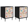 vidaXL Table de chevet MAINZ 2 pc Ch&ecirc;ne noir 36 x 33 x 51 cm