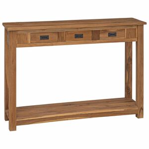 vidaXL Table console Naturel 110 x 30 x 80 cm Bois de teck massif
