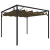 vidaXL Chapiteau de jardin avec auvent r&eacute;tractable 3x3m Taupe 180 g/m&sup2;