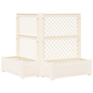vidaXL Grand bac avec treille 2 pc PP Blanc