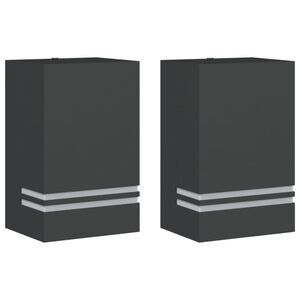 vidaXL Appliques murales d'ext&eacute;rieur 2 pcs noir acier inoxydable