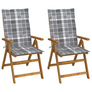 vidaXL Chaises inclinables de jardin lot de 2 et coussins Bois acacia