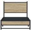 vidaXL Cadre de lit en m&eacute;tal sans matelas ch&ecirc;ne sonoma 90x190 cm