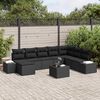 vidaXL Ensemble de canap&eacute; de jardin avec coussin 8 pcs Noir polyrotin